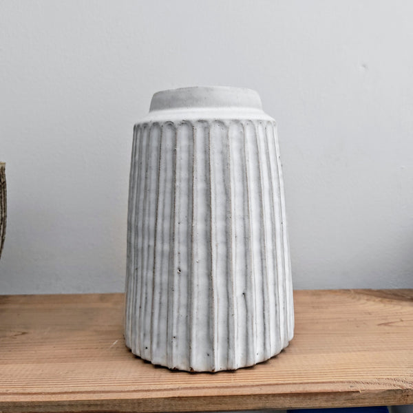fluted vase