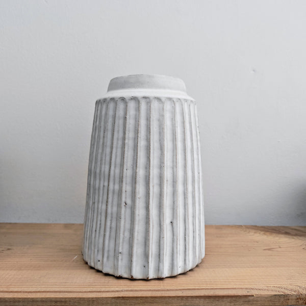 fluted vase